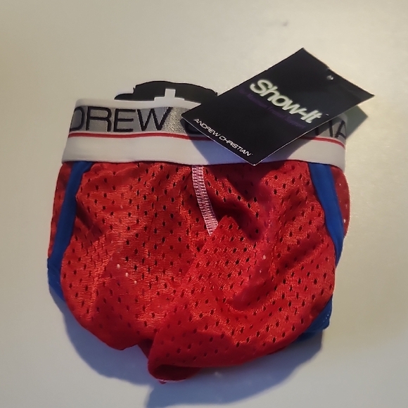 Andrew Christian Red and Blue Men's Briefs Very Rare - Picture 7 of 7